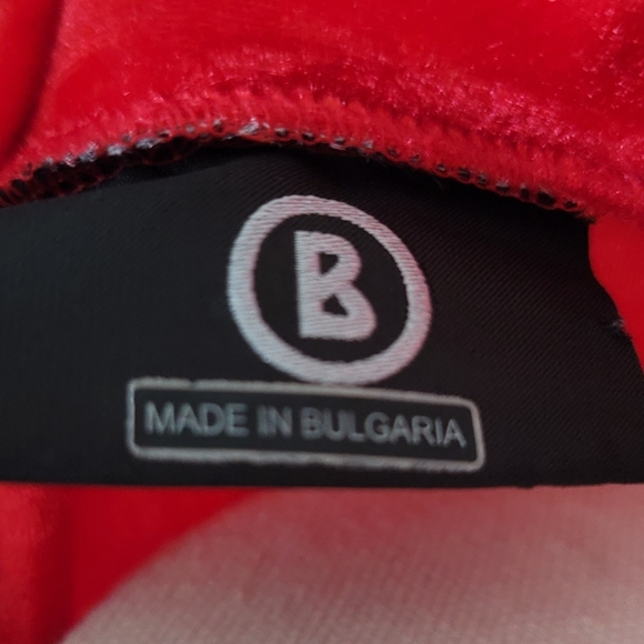 Bogner Crushed Velvet Turtleneck, Size 12 Red - Picture 3 of 4